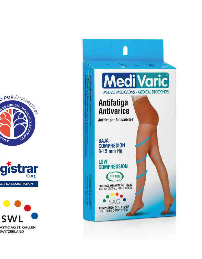 Medias a la Cadera Punta Cerrada Transparente 8-15mmHg