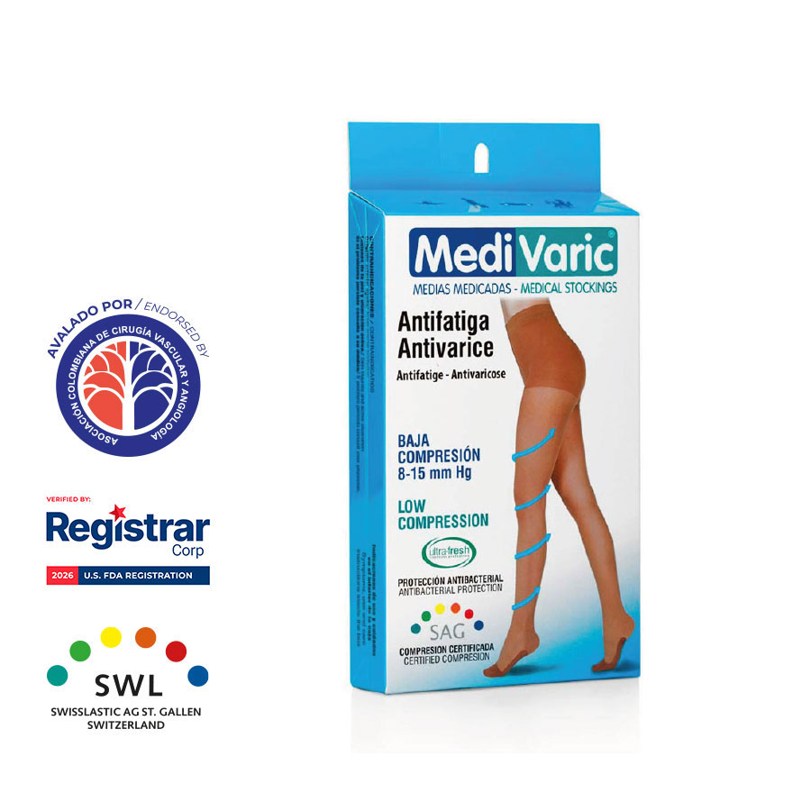 Medias a la Cadera Punta Cerrada Transparente 8-15mmHg