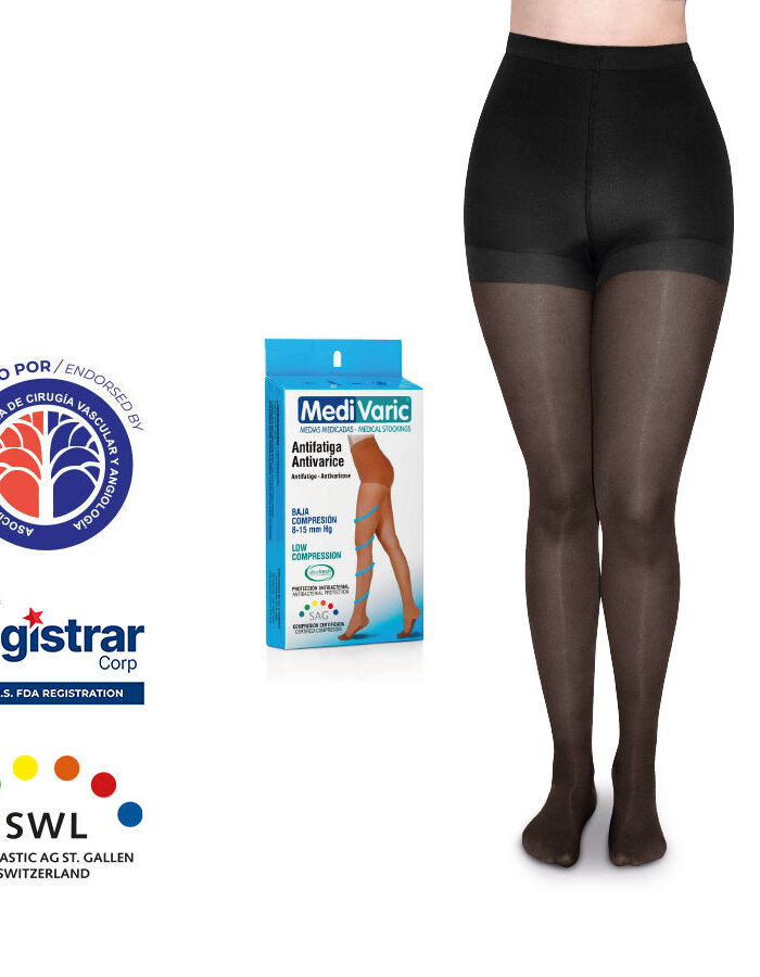 Medias a la Cadera Punta Cerrada Transparente 8-15mmHg