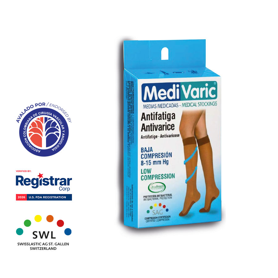 Media hasta la Rodilla Punta Cerrada Transparente 8-15 mmHg