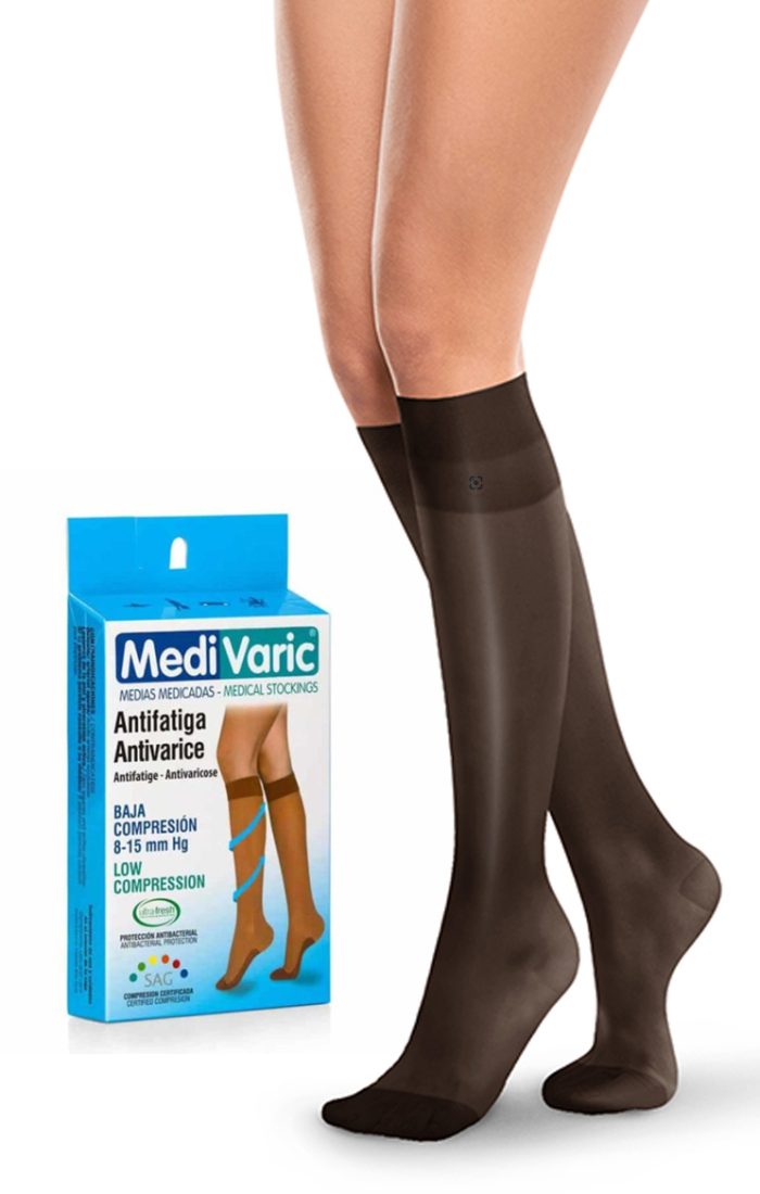 Media hasta la Rodilla Punta Cerrada Transparente 8-15 mmHg