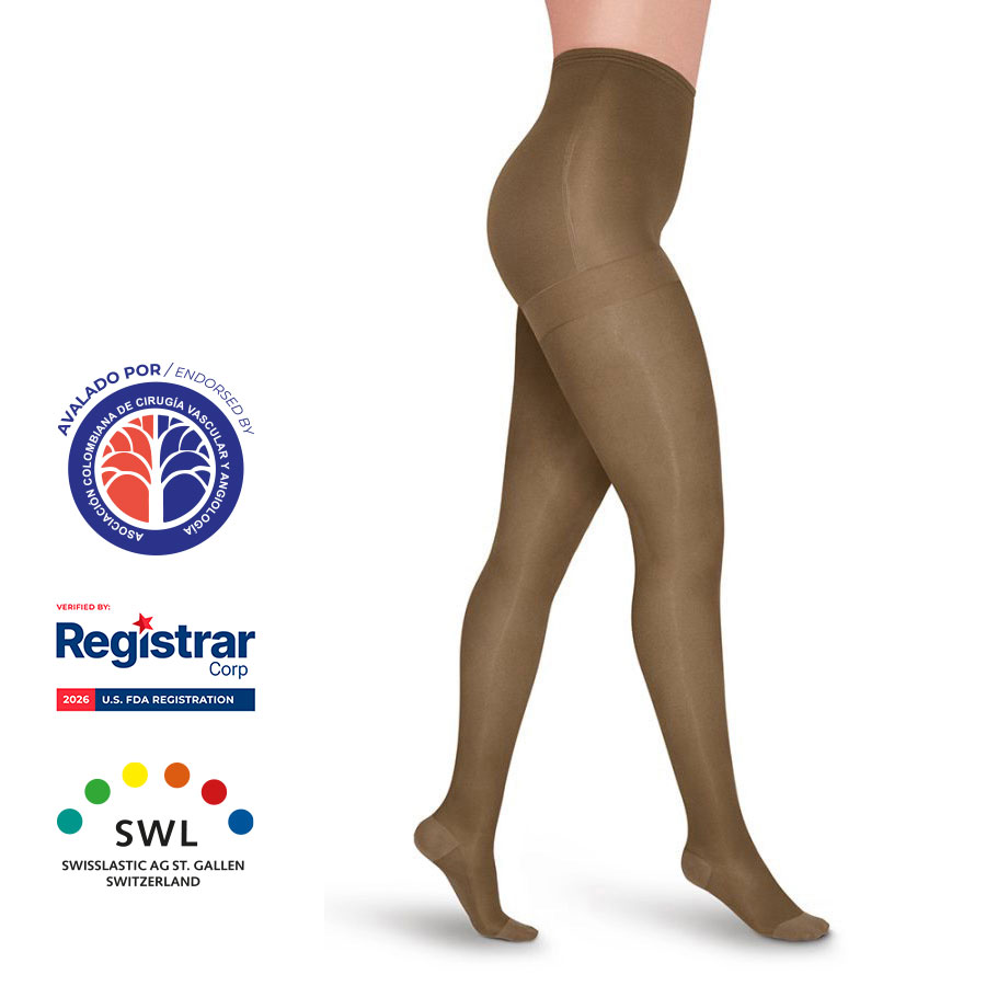 Media a la Cadera Punta Cerrada Opaca 15-20mmHg