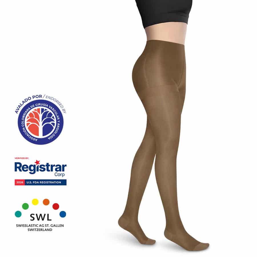 Media a la Cadera Punta Cerrada Opaca 15-20mmHg