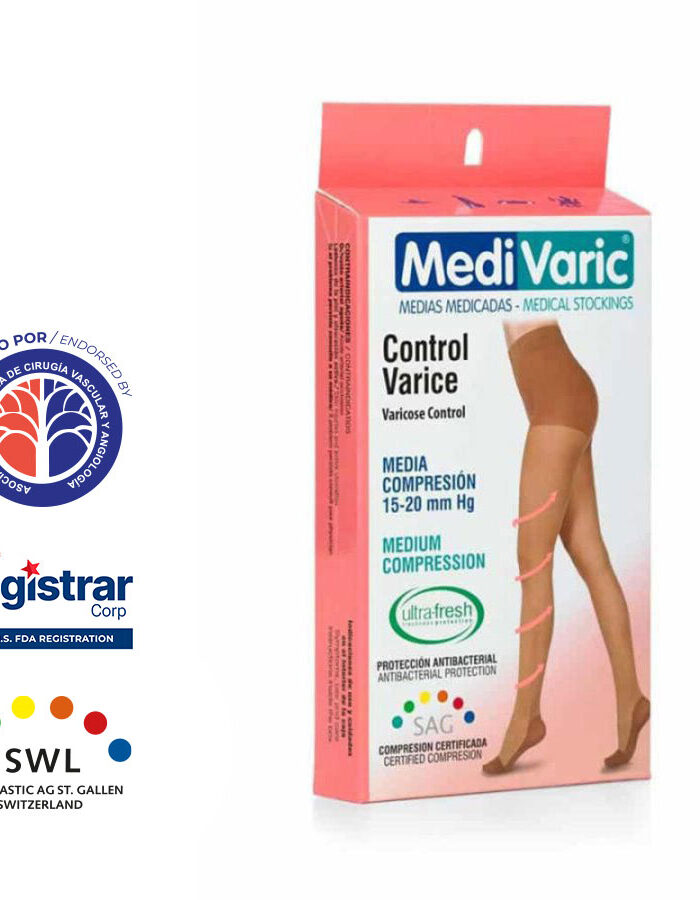 Media a la Cadera Punta Cerrada Opaca 15-20mmHg