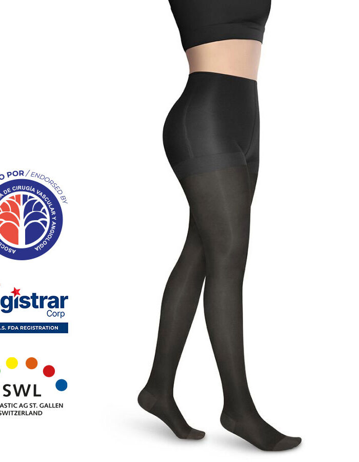 Media a la Cadera Punta Cerrada Opaca 15-20mmHg