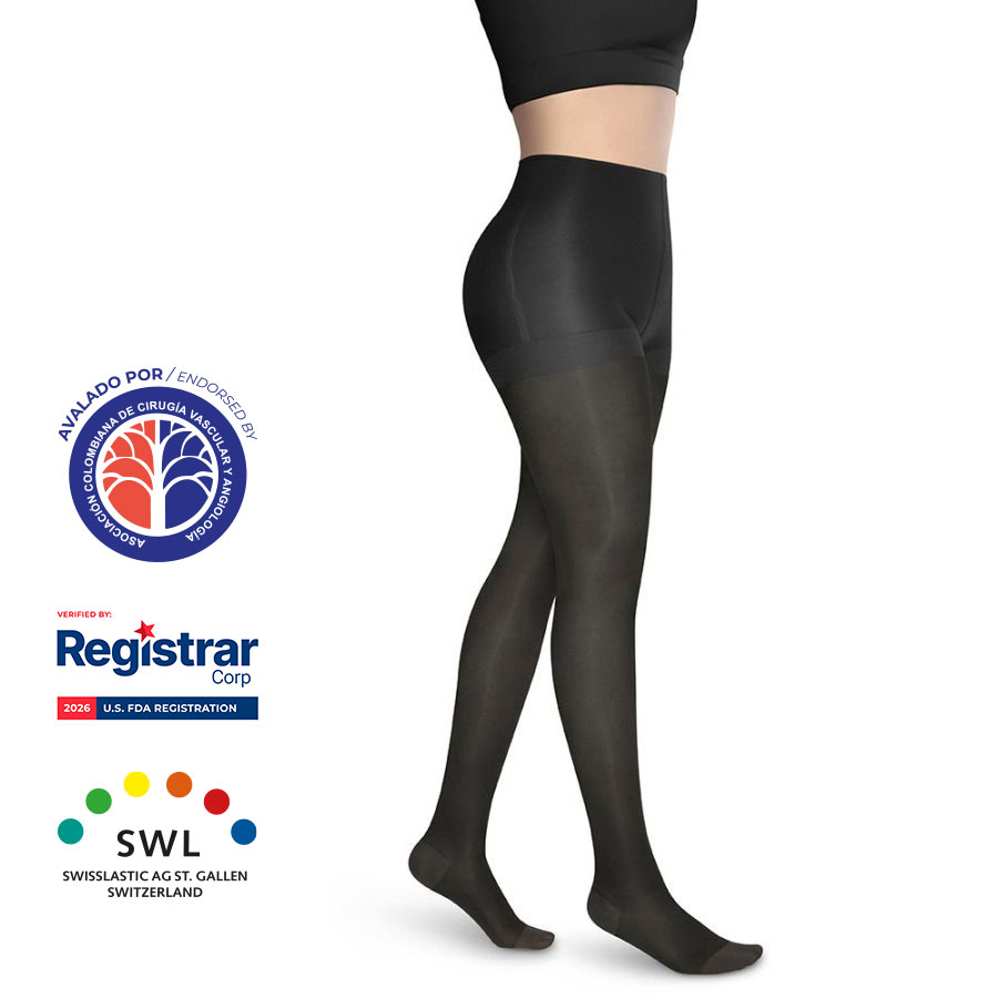 Media a la Cadera Punta Cerrada Opaca 15-20mmHg