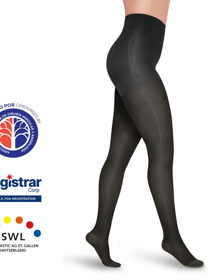 Media a la Cadera Punta Cerrada Opaca 15-20mmHg