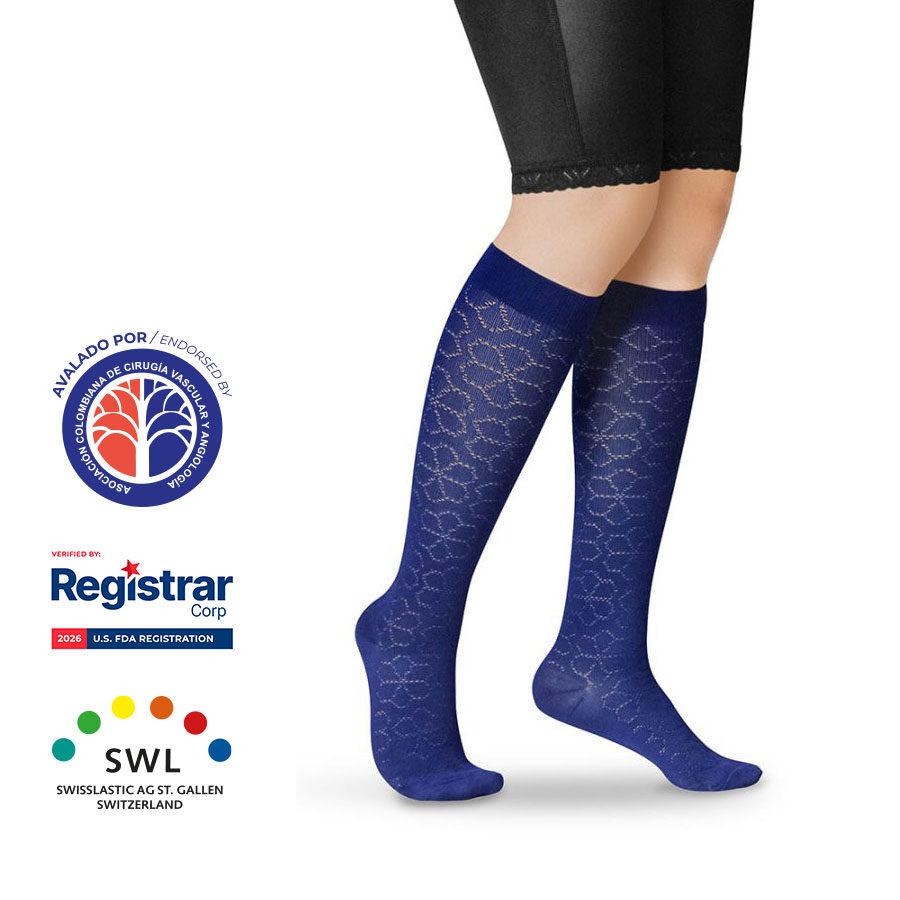 Media a la Rodilla con Diseño Fantasy para Dama 15-20mmHg