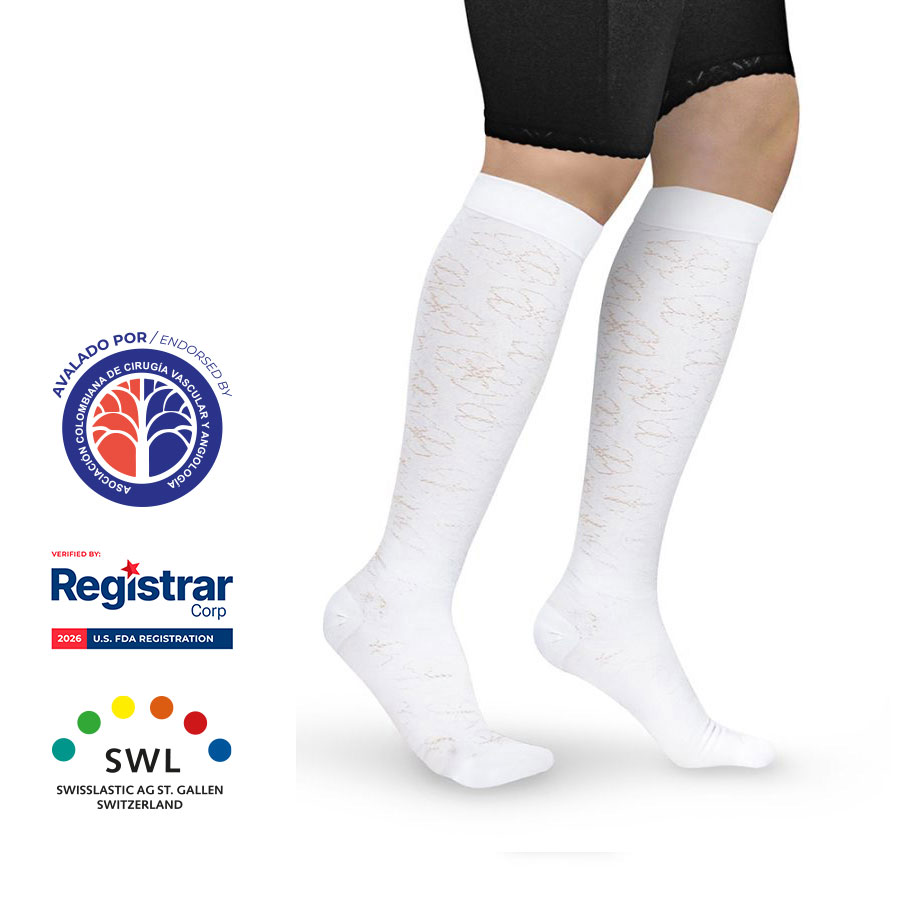 Media a la Rodilla con Diseño Fantasy para Dama 15-20mmHg