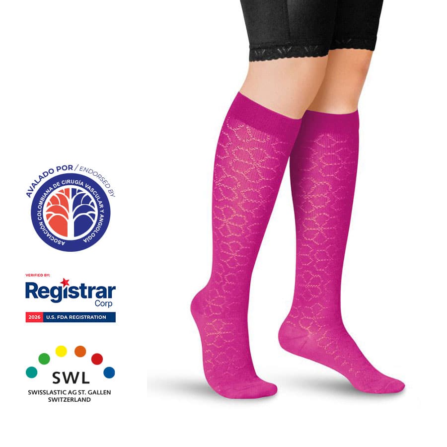 Media a la Rodilla con Diseño Fantasy para Dama 15-20mmHg