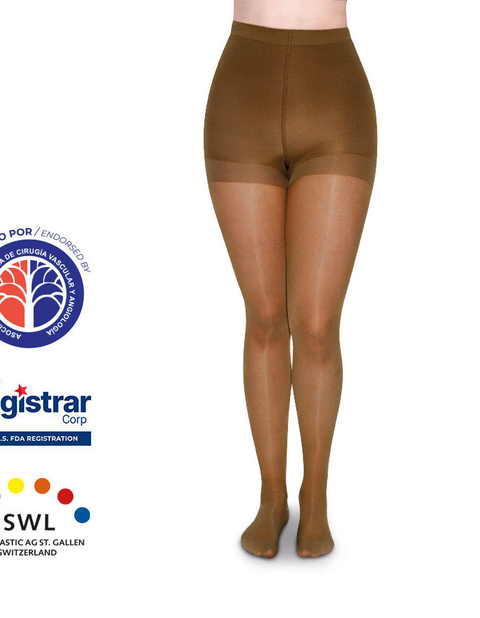 Medias a la Cadera Punta Cerrada Transparente 8-15mmHg