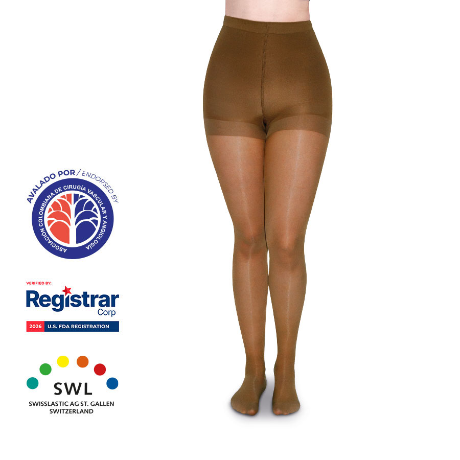 Medias a la Cadera Punta Cerrada Transparente 8-15mmHg