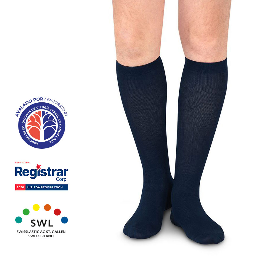 Calcetín para hombre – Compresión Mediana 15-20mmHg