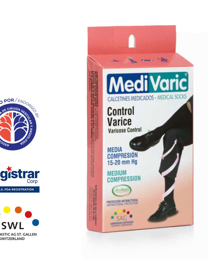 Calcetín para hombre – Compresión Mediana 15-20mmHg