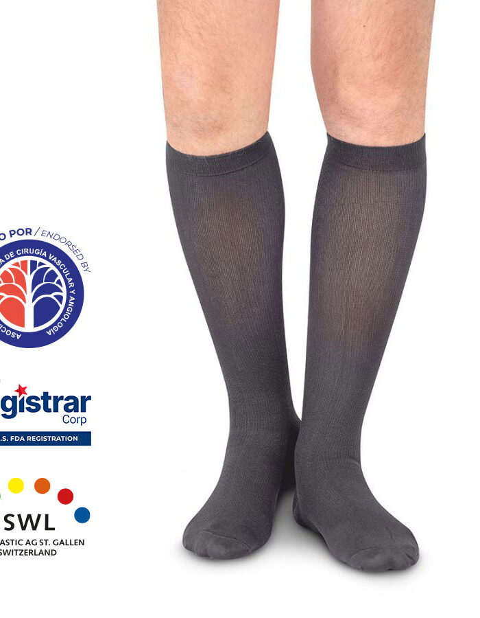 Calcetín para hombre – Compresión Mediana 15-20mmHg
