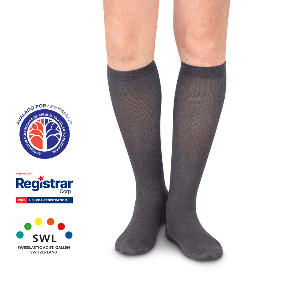 Calcetín para hombre – Compresión Mediana 15-20mmHg