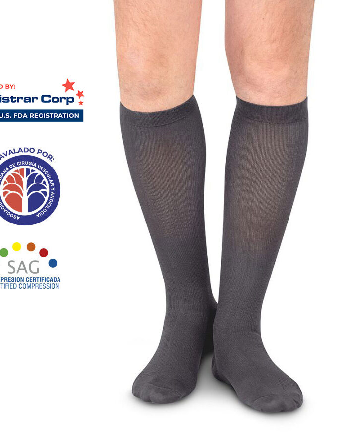 vista delantera de Calcetín para hombre - Compresión Mediana 15-20mmHg