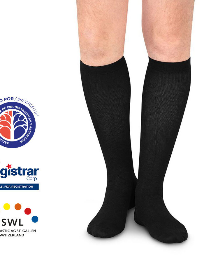 Calcetín para hombre – Compresión Mediana 15-20mmHg