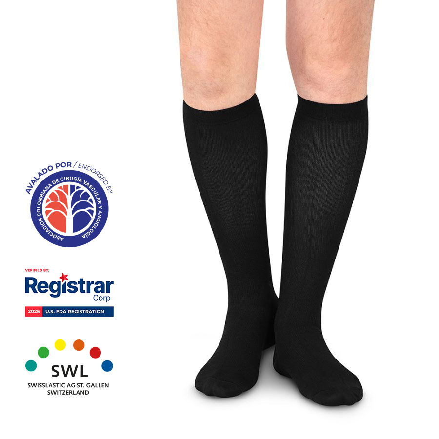 Calcetín para hombre – Compresión Mediana 15-20mmHg