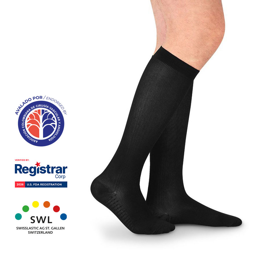 Calcetín para hombre – Compresión Mediana 15-20mmHg