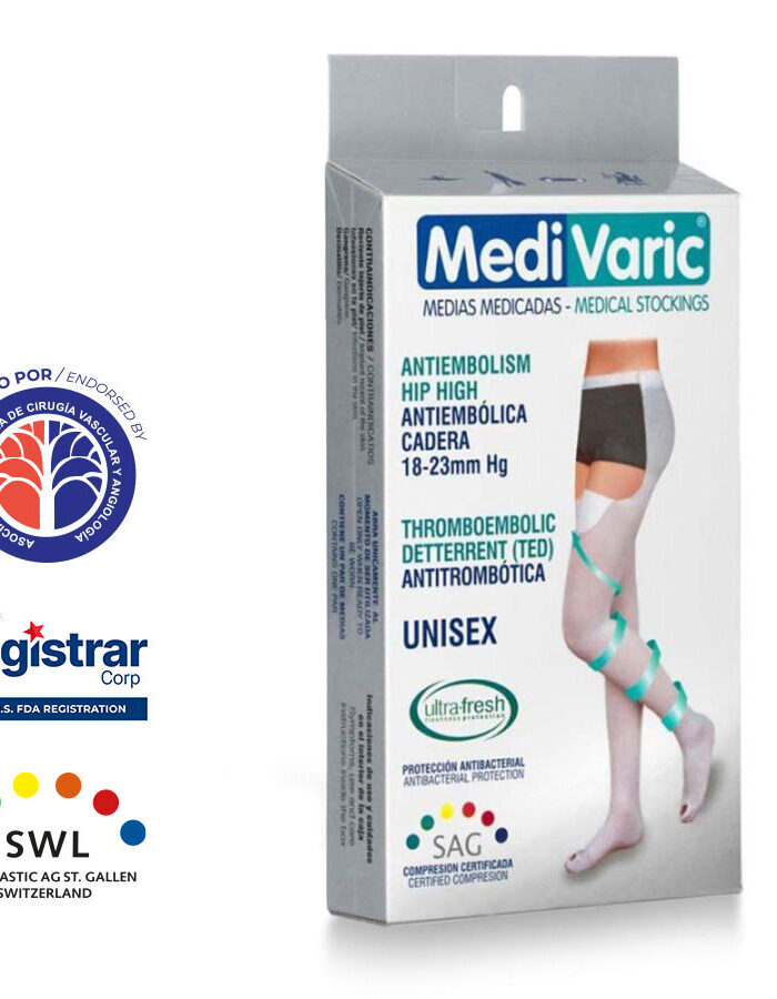 Medias Antiembólicas Cadera Blanco 18-23mmHg