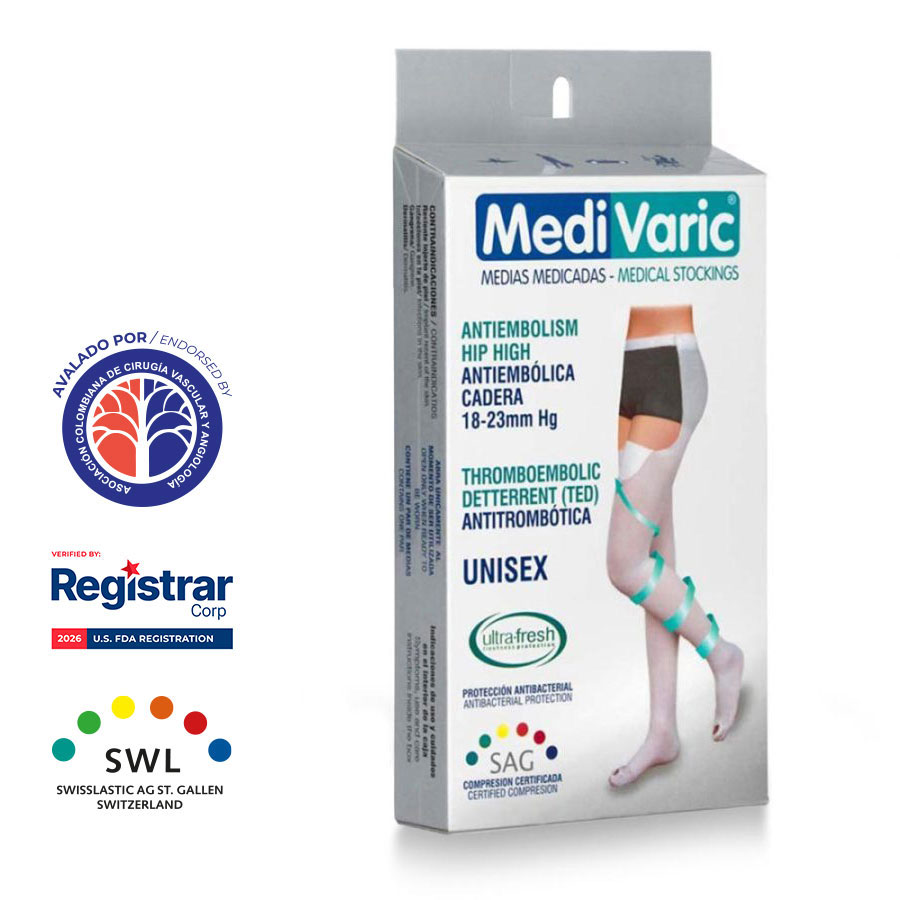 Medias Antiembólicas Cadera Blanco 18-23mmHg