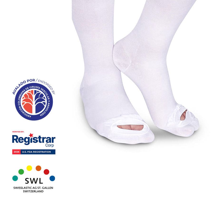 Medias Antiembólicas Cadera Blanco 18-23mmHg