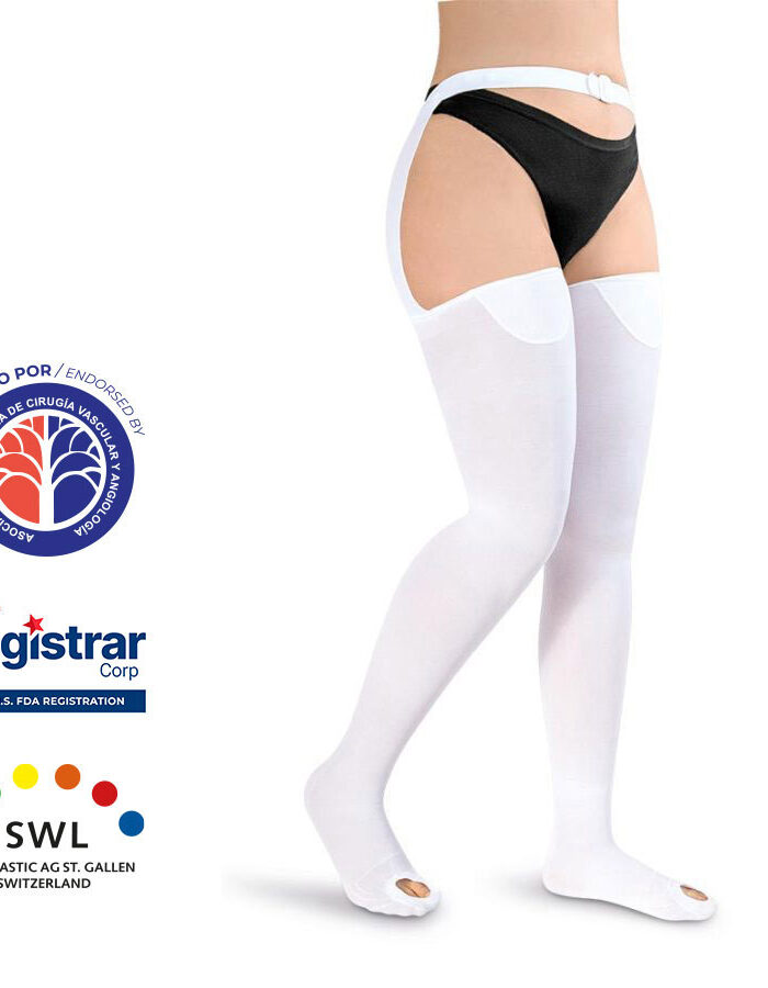 Medias Antiembólicas Cadera Blanco 18-23mmHg
