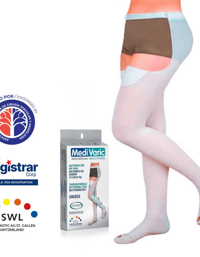 Medias Antiembólicas Cadera Blanco 18-23mmHg