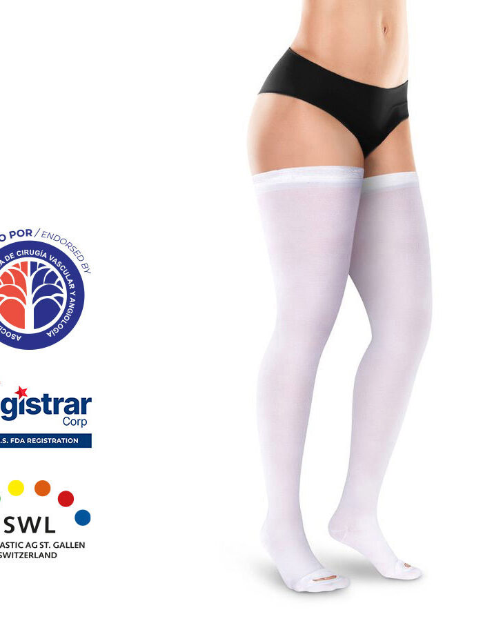 Medias Antiembólicas Muslo Blanco 18-23mmHg