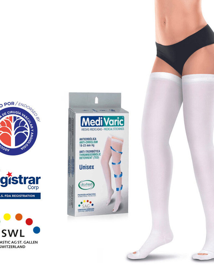 Medias Antiembólicas Muslo Blanco 18-23mmHg