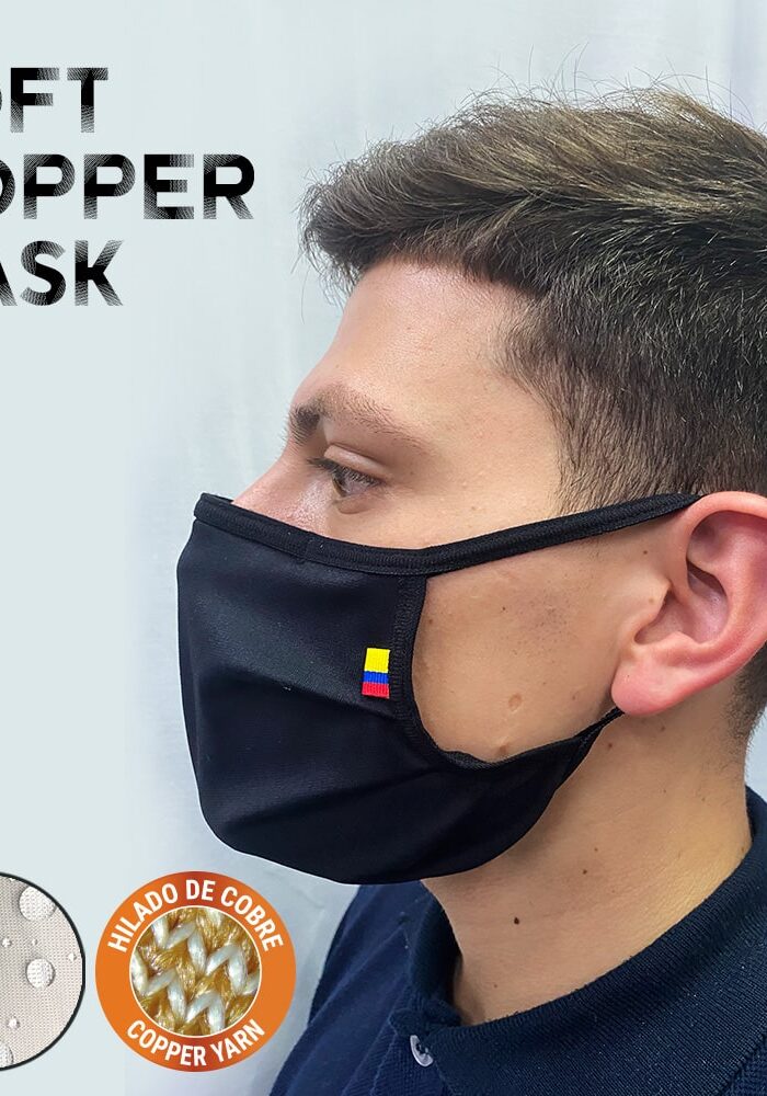 Soft Copper Mask Tapabocas Reutilizable Hilado de Cobre