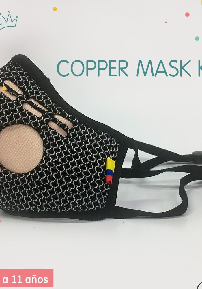 Copper Mask Kids Tapabocas niños Reutilizable Hilado de Cobre