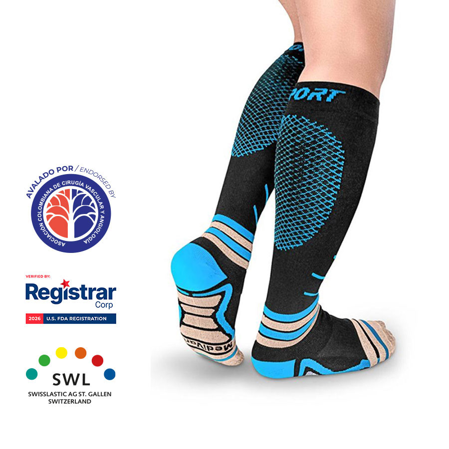 Medias de Compresión Deportiva con Hilado de Cobre Medivaric 18-23 mmHg