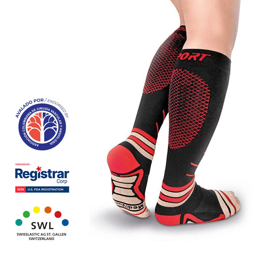 Medias de Compresión Deportiva con Hilado de Cobre Medivaric 18-23 mmHg