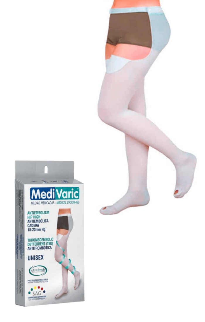Medias Antiembólicas Cadera Blanco 18-23mmHg