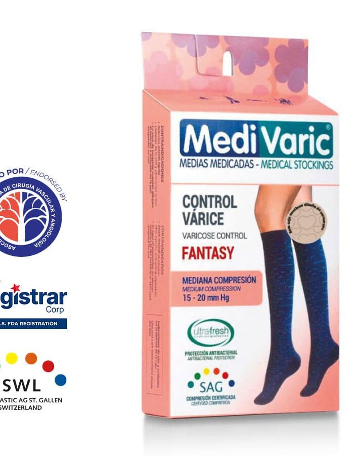 Media a la Rodilla con Diseño Corazones Fantasy para Dama 15-20mmHg