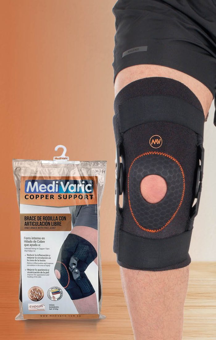 Brace de Rodilla con Articulación Libre + Hilado de Cobre